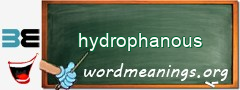 WordMeaning blackboard for hydrophanous